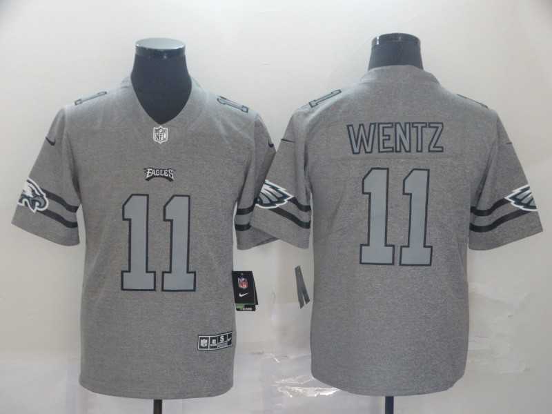 Nike Eagles 11 Carson Wentz 2019 Gray Gridiron Gray Vapor Untouchable Limited Jersey,We sell and wholesale Nike Eagles 11 Carson Wentz 2019 Gray Gridiron Gray Vapor Untouchable Limited Jersey on line form chian!